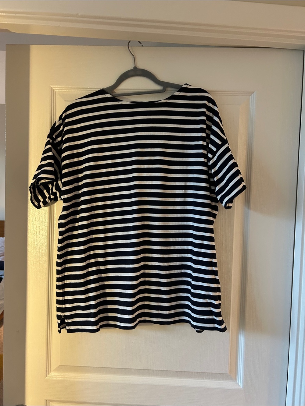 Muji Black & White Striped Short Sleeve Tee